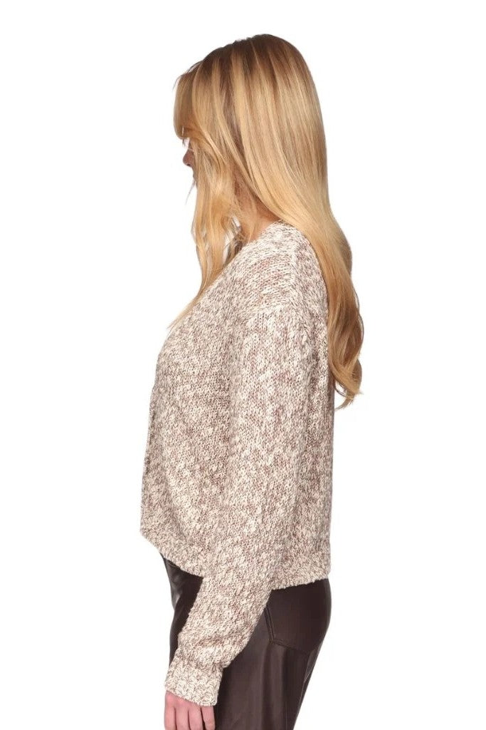 wispr by brodie chunky twist cardi cocoa beige