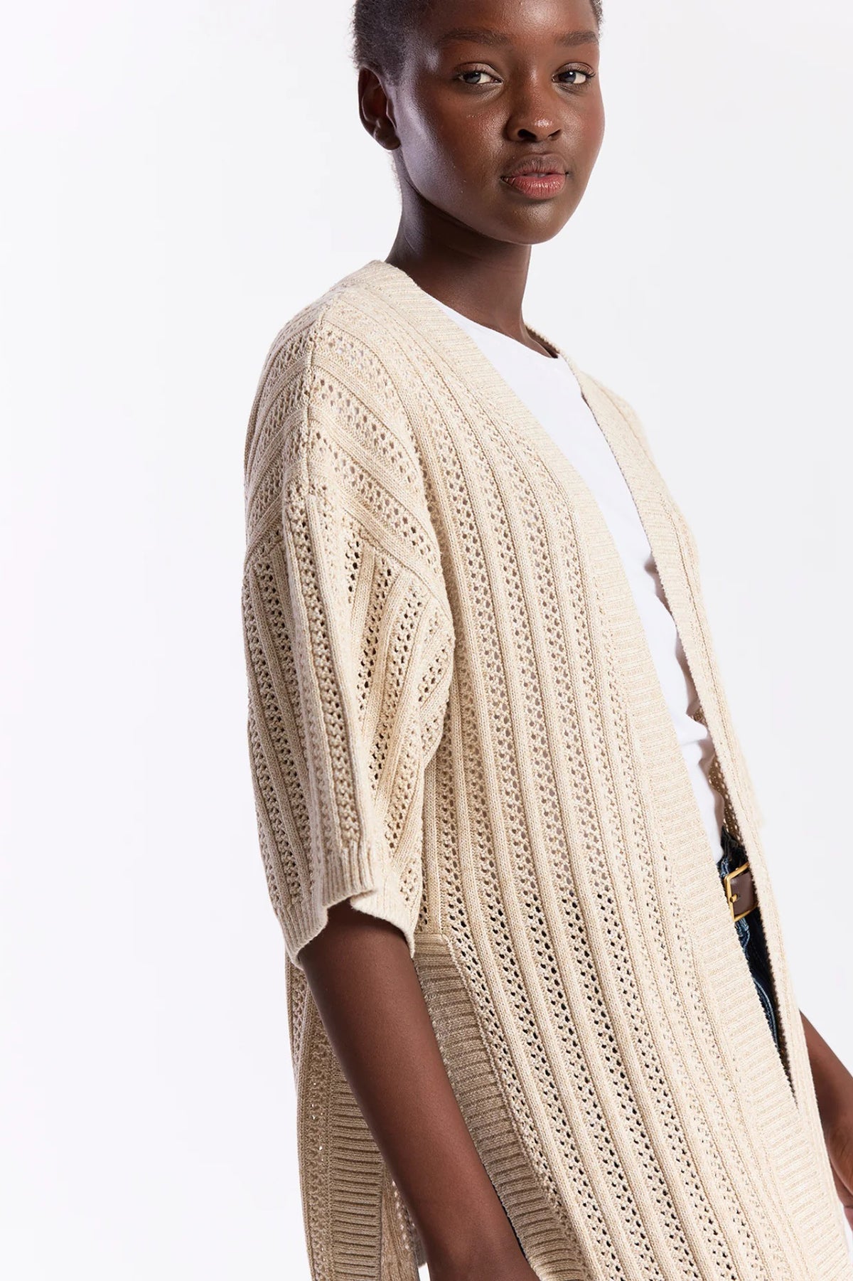 wispr by brodie twist yarn ladder kimono