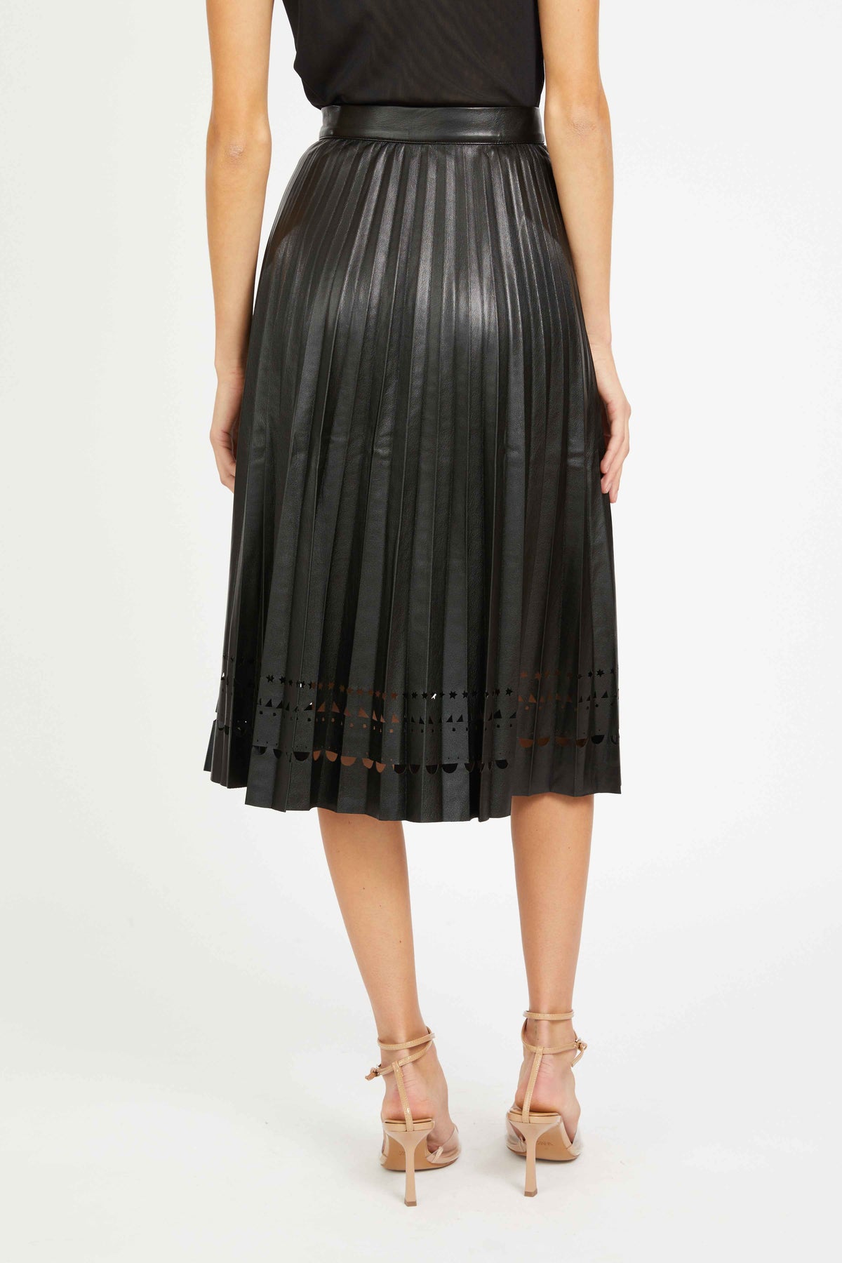 caballero alana skirt black vegan leather