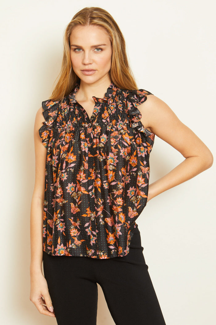 caballero evelyn top folk art fleur