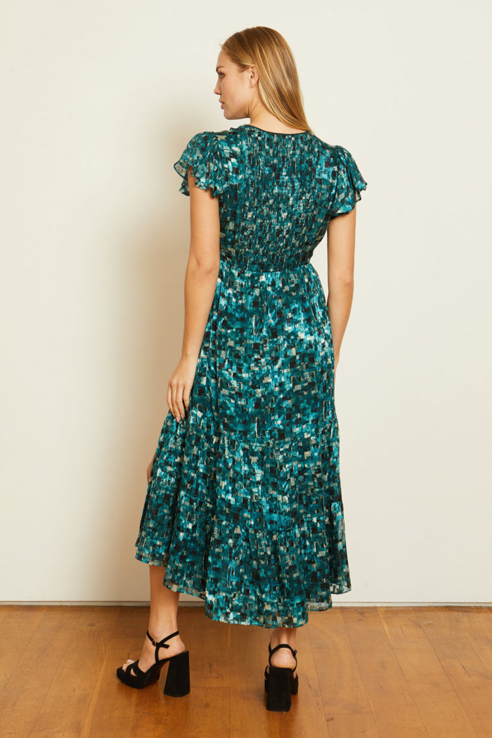 caballero mia dress emerald burnout 