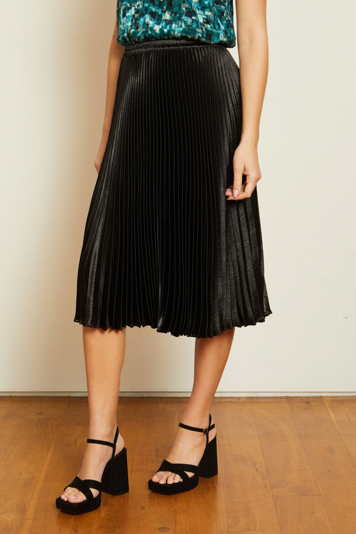 caballero mia skirt black shiny woven 