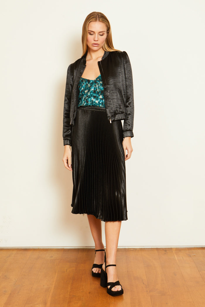 caballero mia skirt black shiny woven 