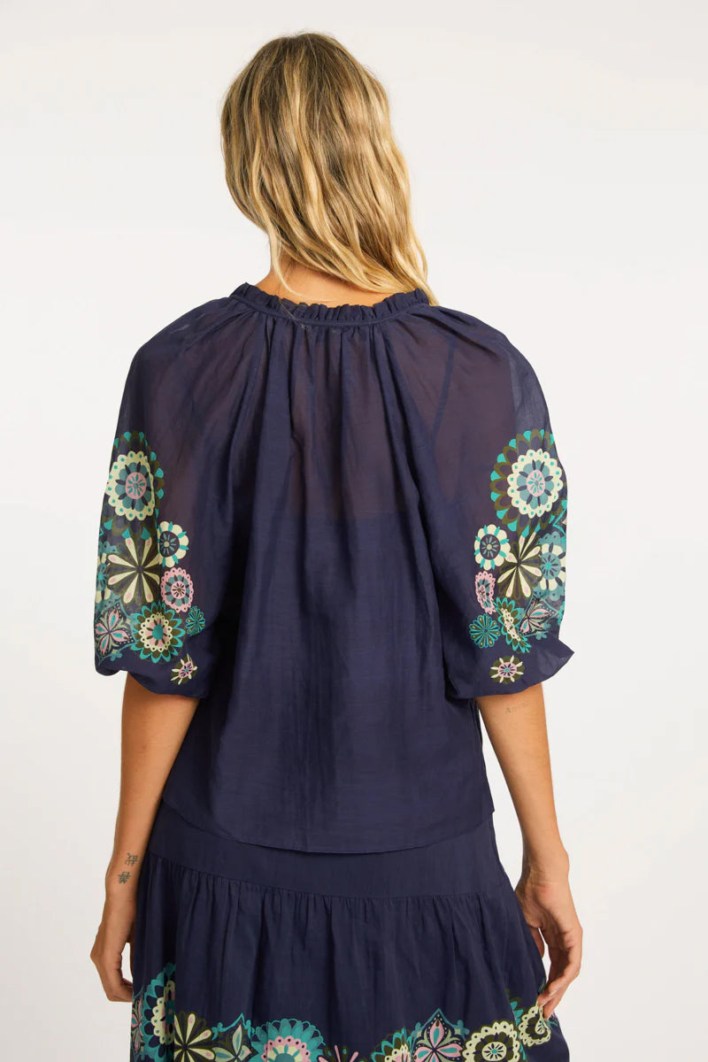 caballero zara top geo bloom