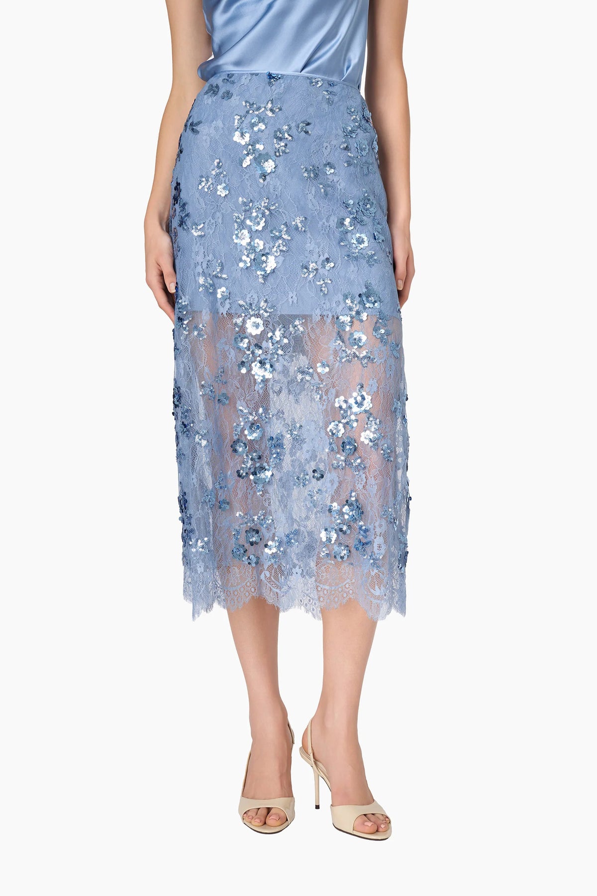 cami nyc aylin skirt mist sequin lace