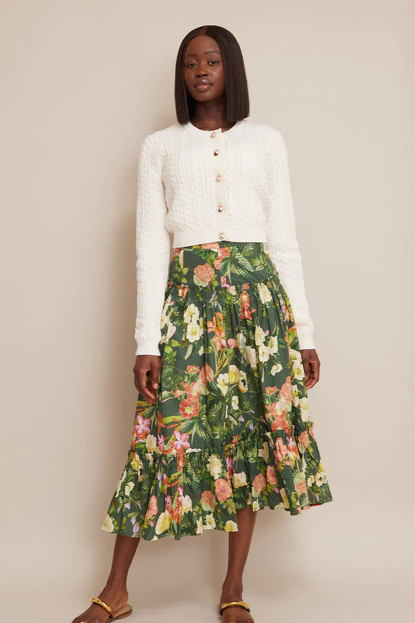 Tea Length Floral Skirt