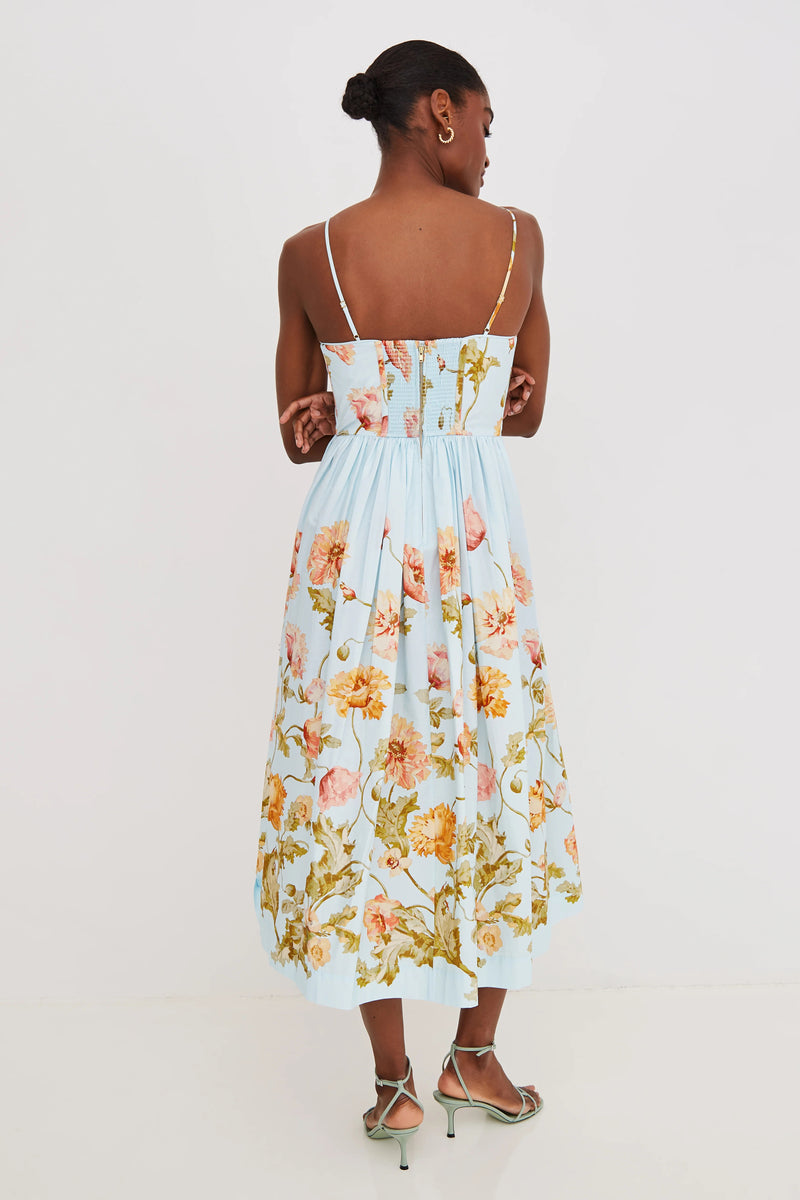 cara cara alba midi dress lockwood flora sky