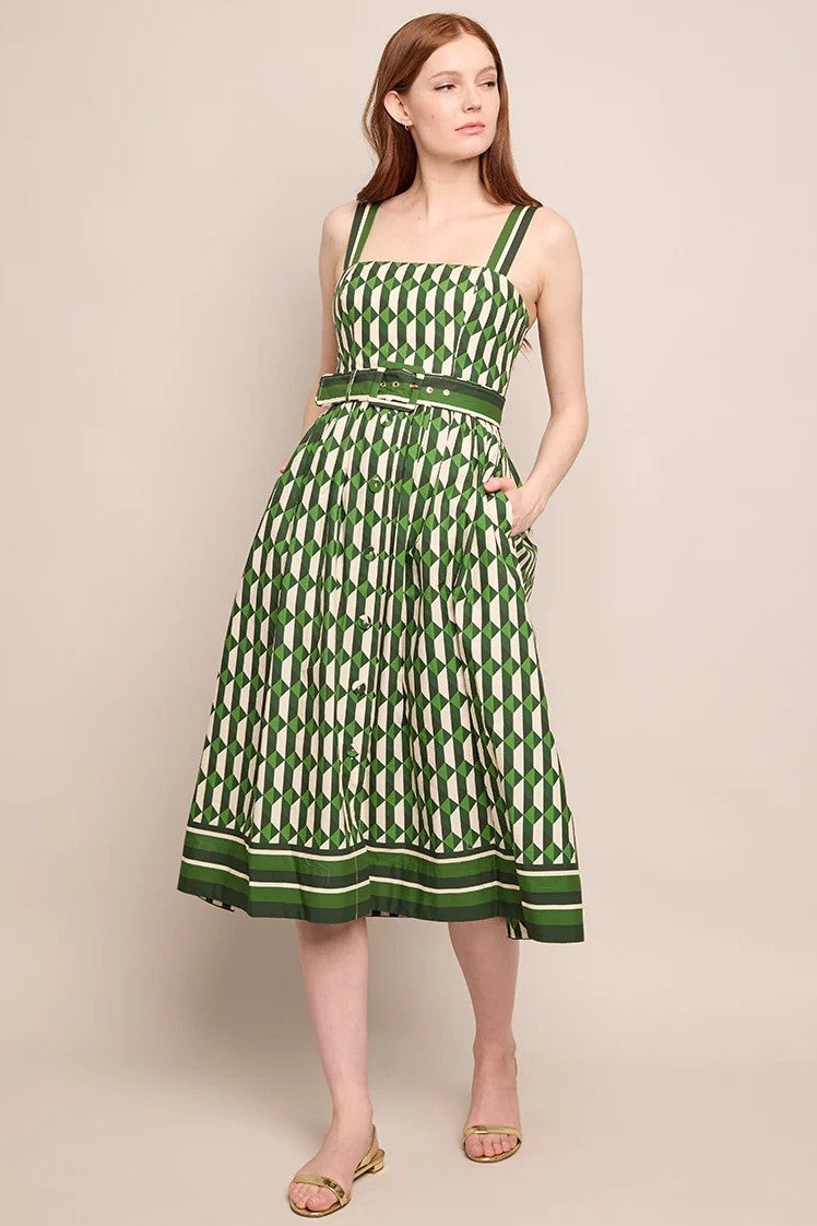 cara cara candace dress le tile green