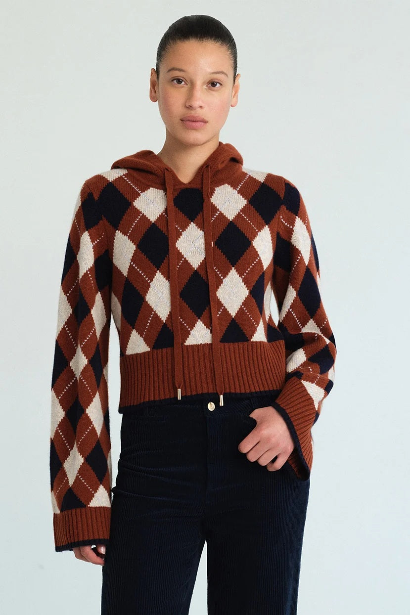 cara cara oakley argyle hoodie rust