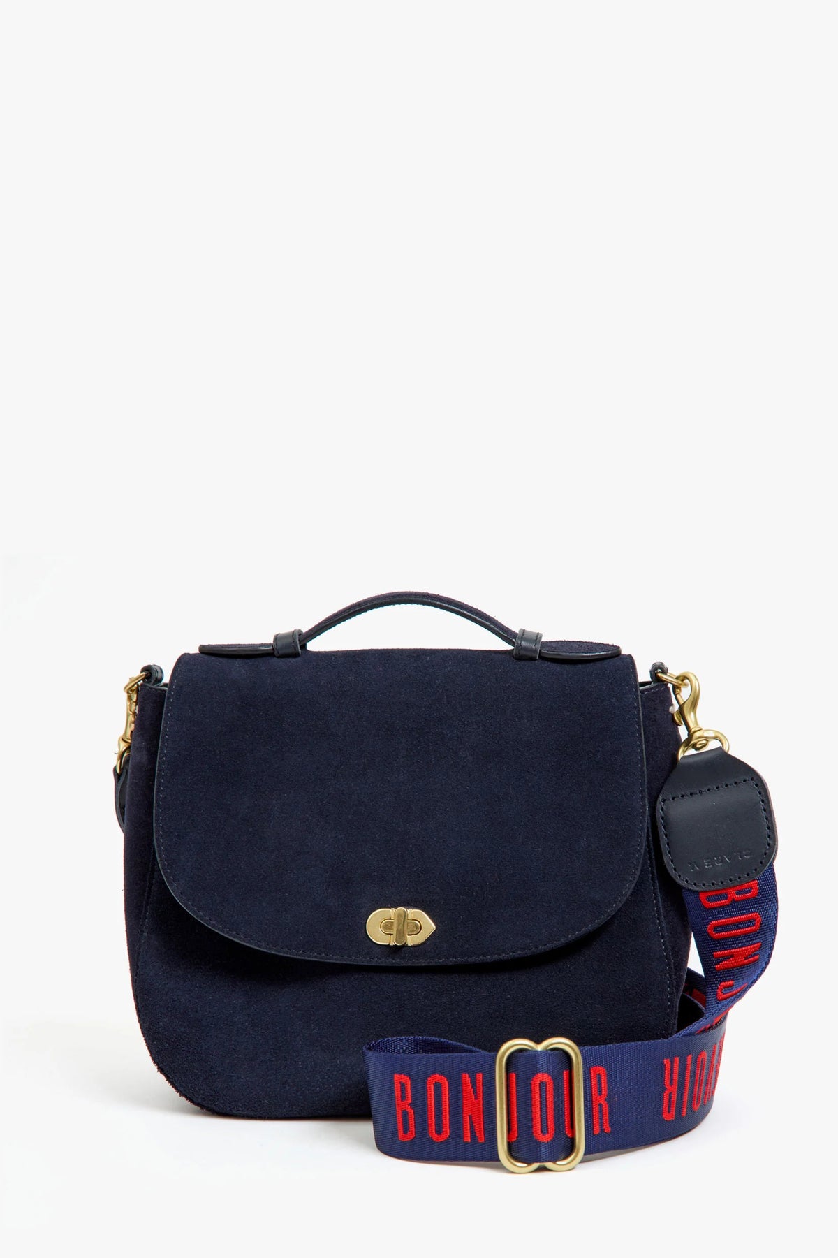 clare v. adjustable crossbody strap navy poppy bonjour au revoir