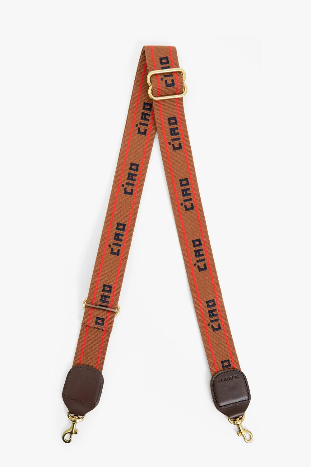 clare v. adjustable crossbody strap tan poppy navy ciao