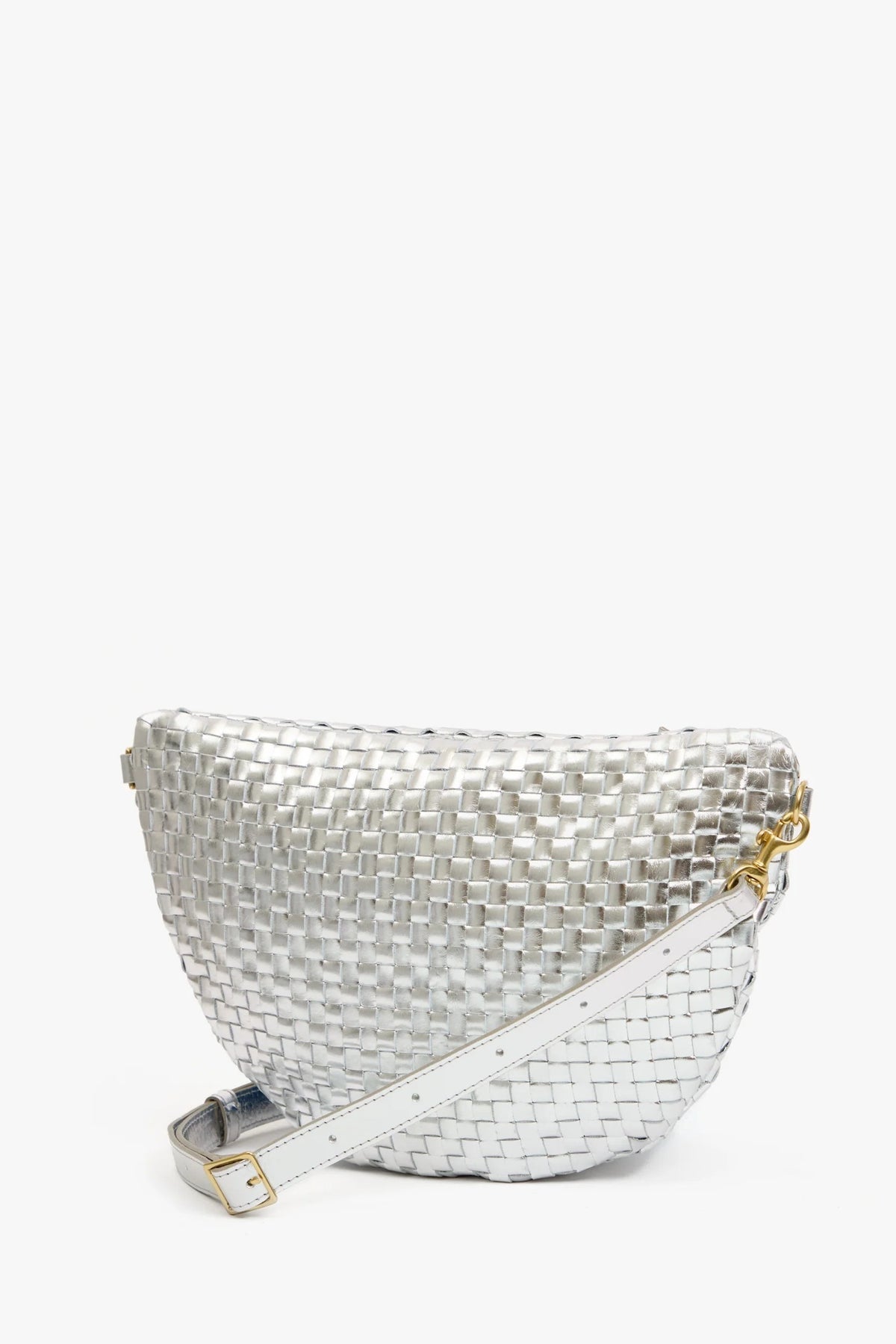 clare v. grande fanny silver specchio woven leather