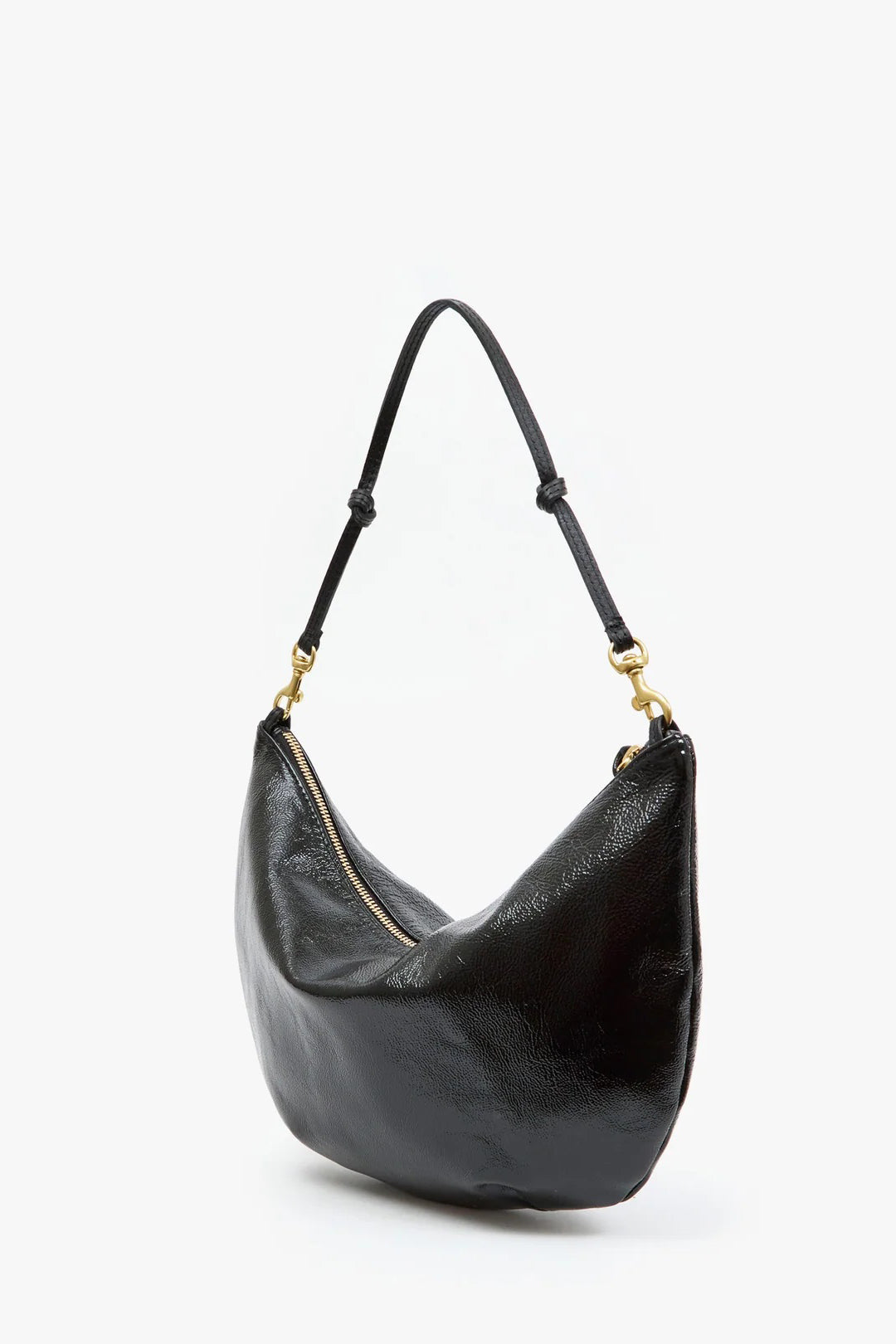 clare v. lune black crinkle patent leather