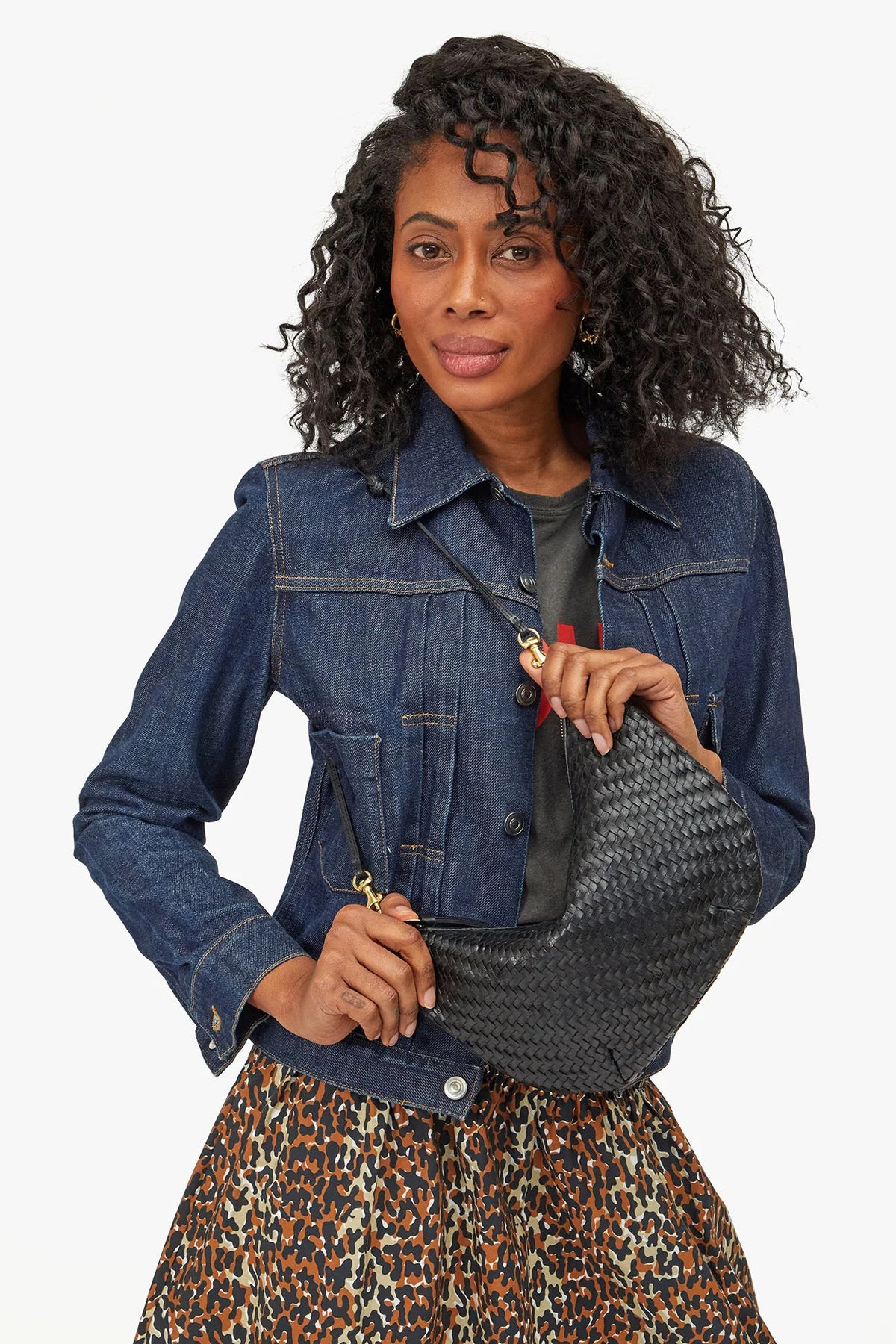 clare v. lune black woven zig zag