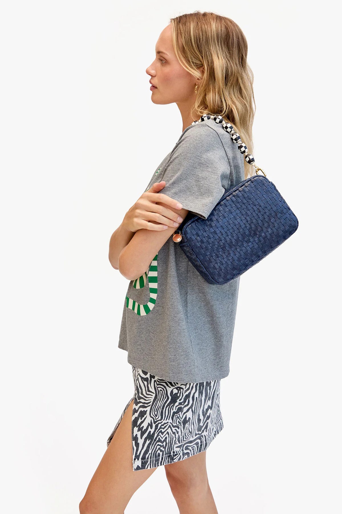 clare v. marisol bleu marine woven