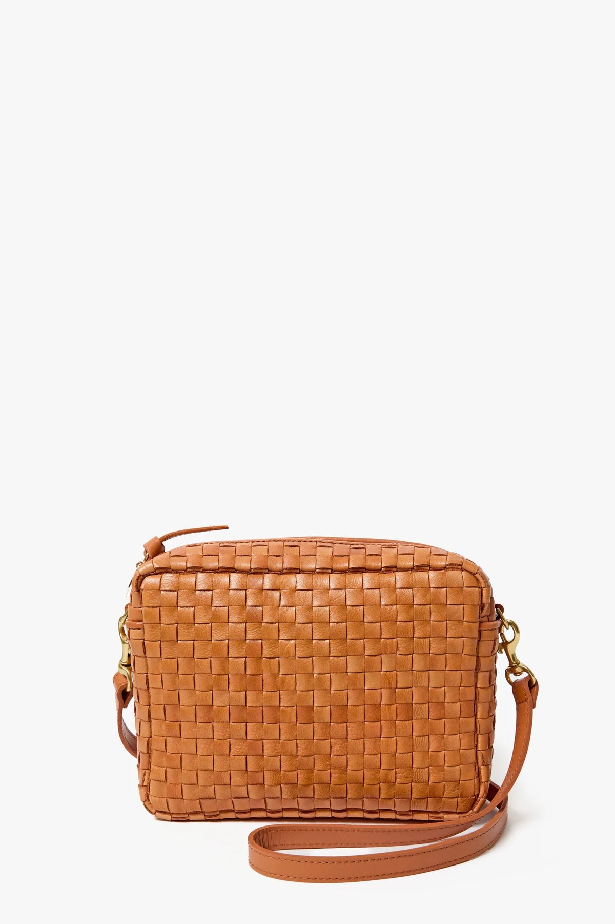 clare v. midi sac natural woven checker