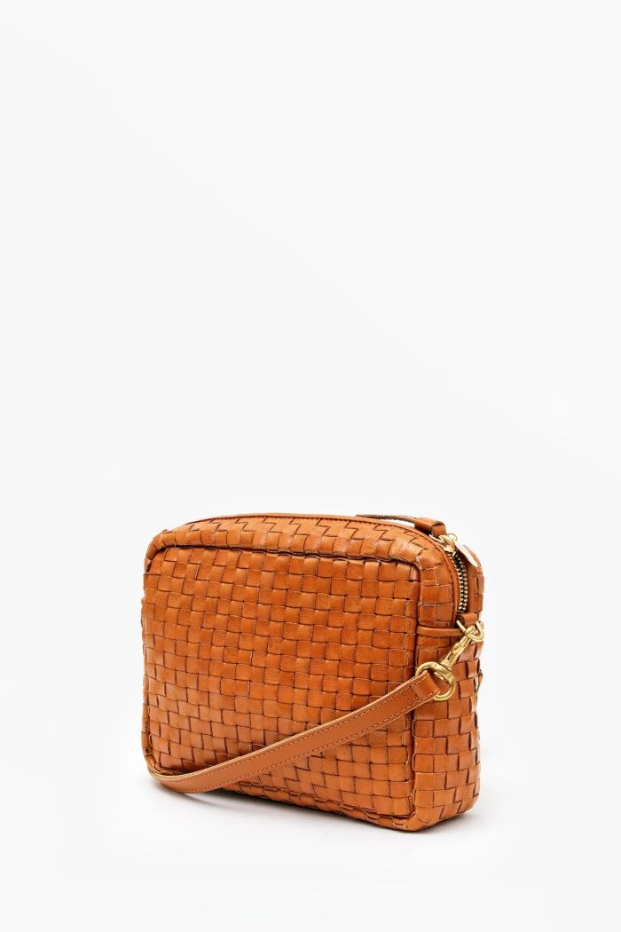 clare v. midi sac natural woven checker