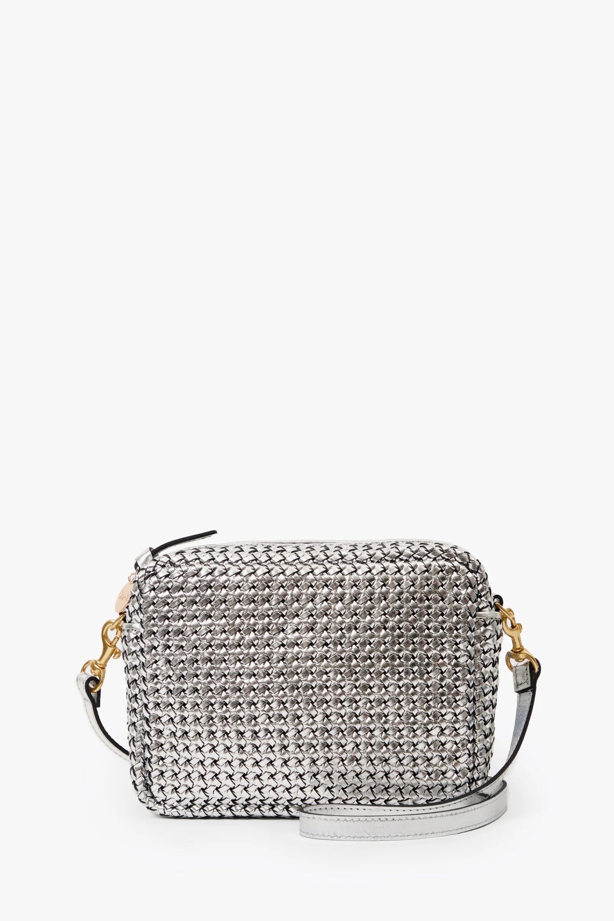 clare v. midi sac silver woven etoile