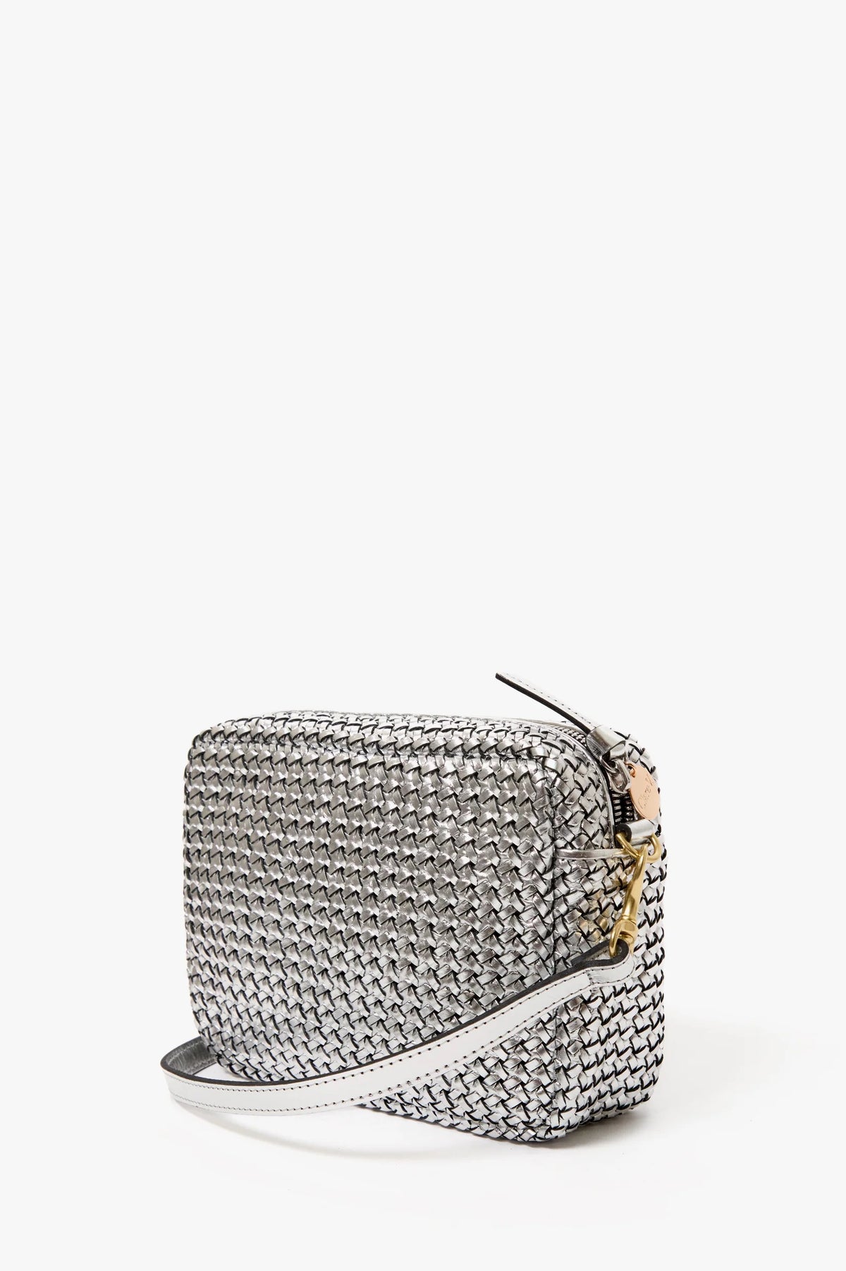 clare v. midi sac silver woven etoile