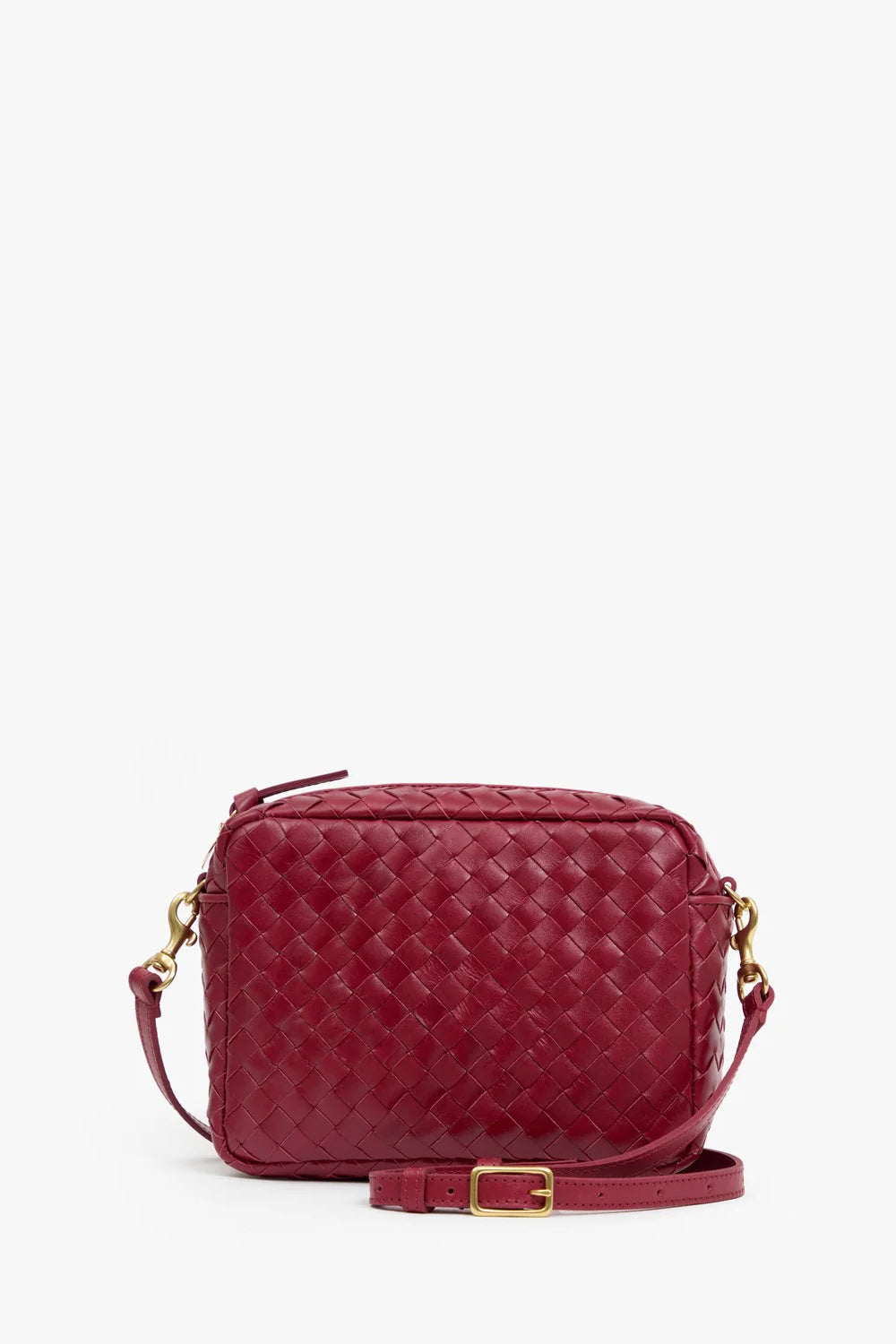 clare v. midi sac garnet woven diagonal