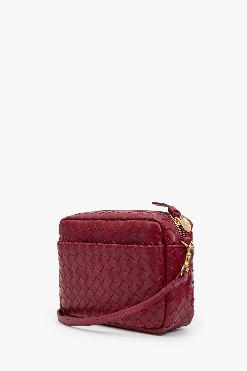 clare v. midi sac garnet woven diagonal