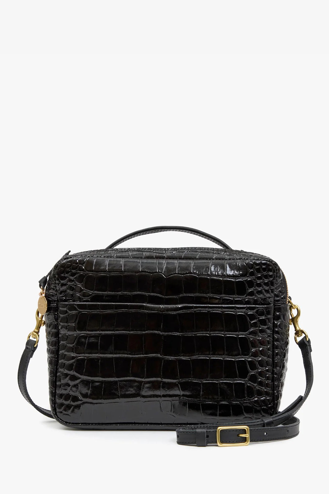 clare v. mirabel black croco embossed 