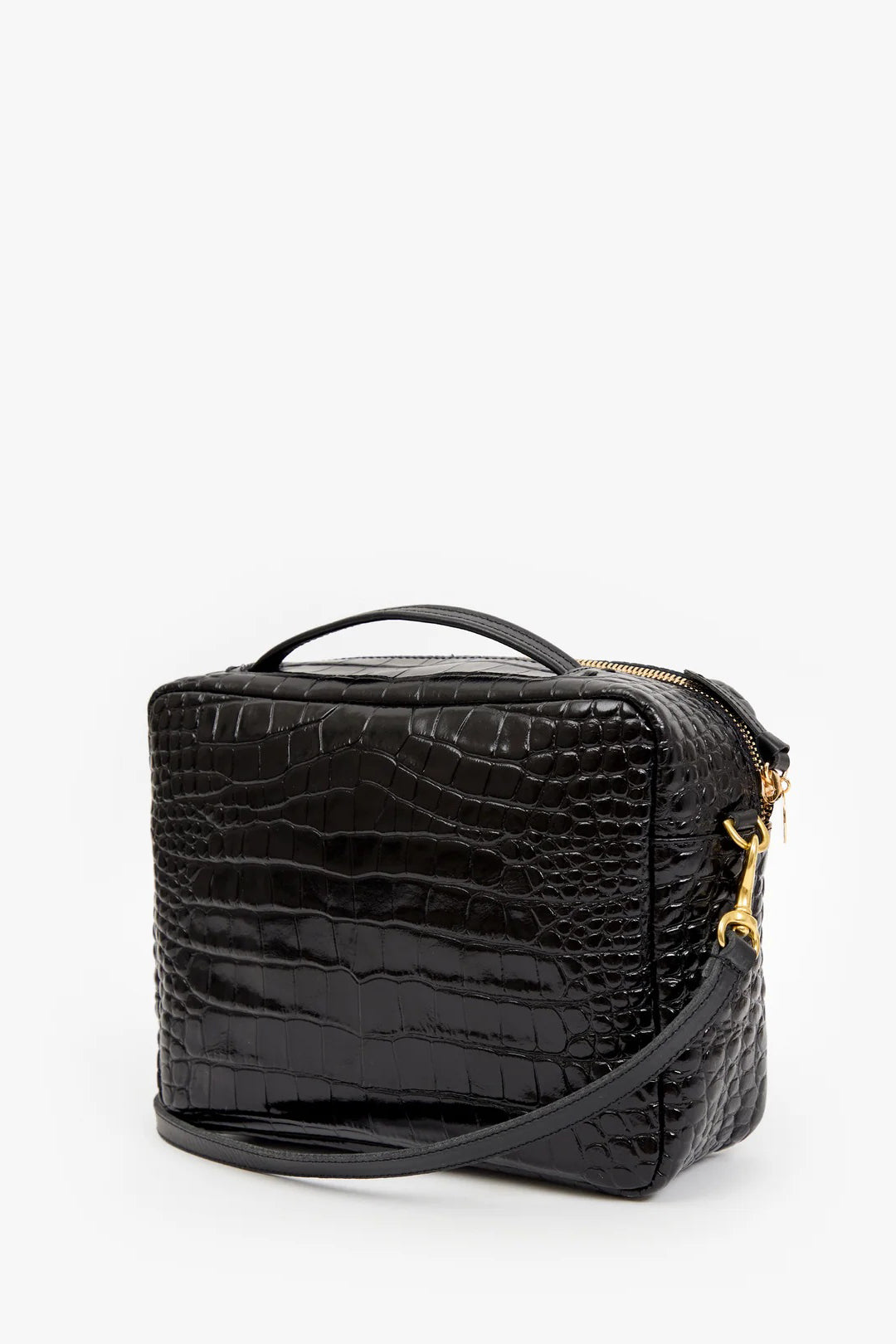clare v. mirabel black croco embossed 