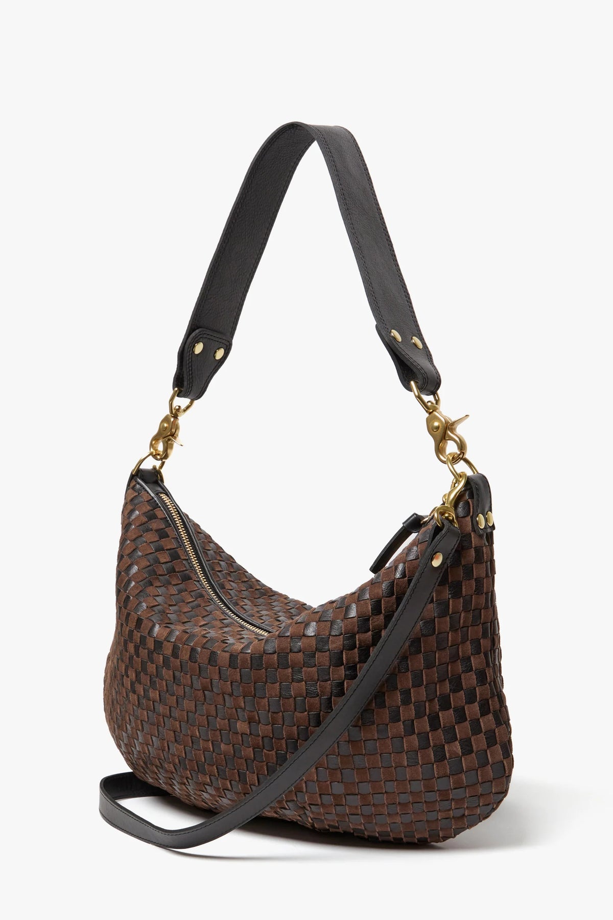 clare v. moyen messenger black chocolate woven