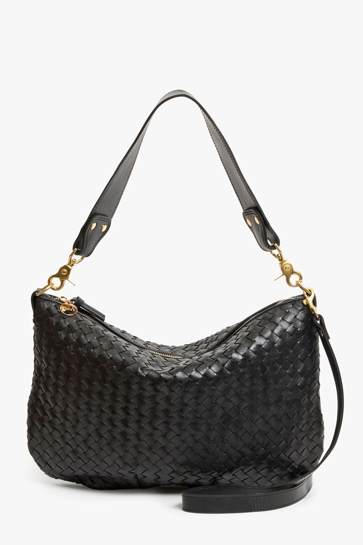 clare v. moyen messenger black diagonal woven