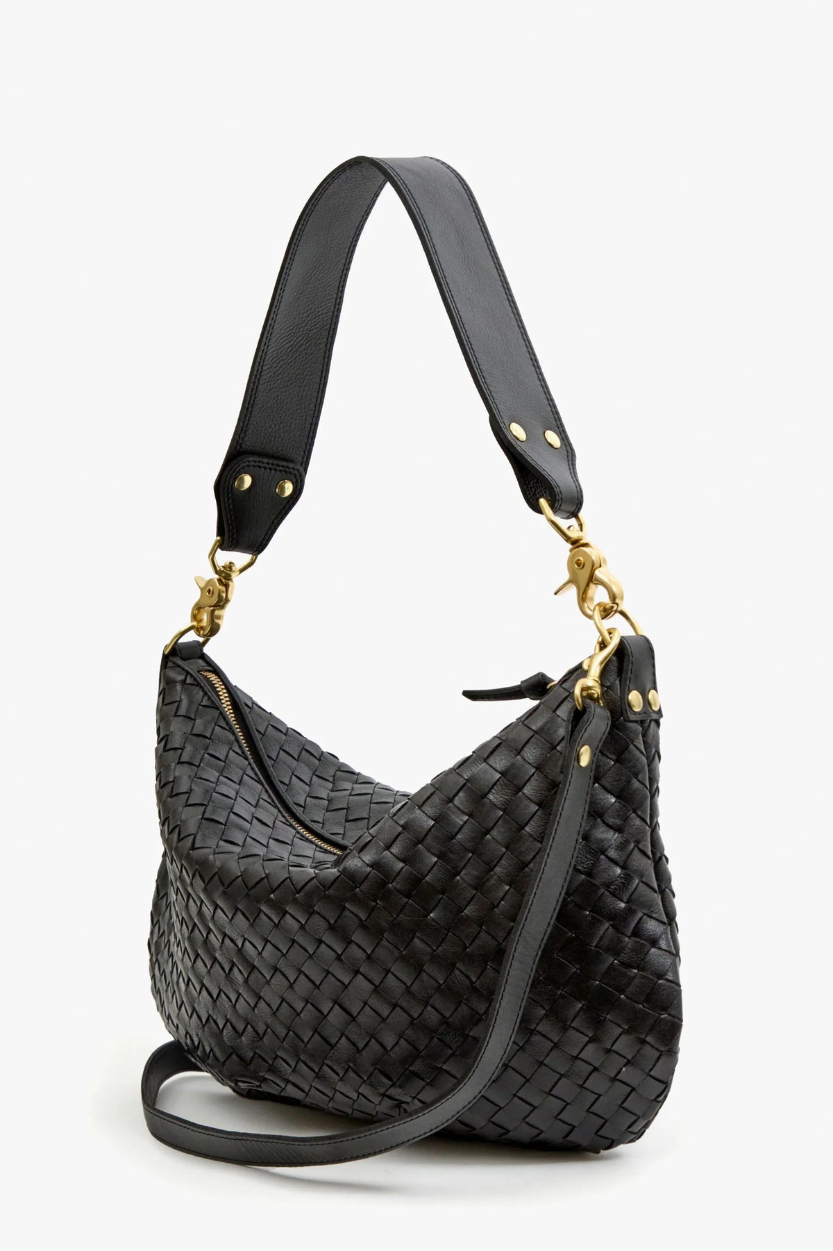 clare v. moyen messenger black diagonal woven