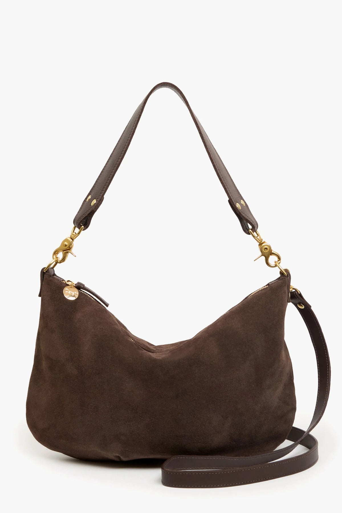clare v. moyen messenger chocolate suede
