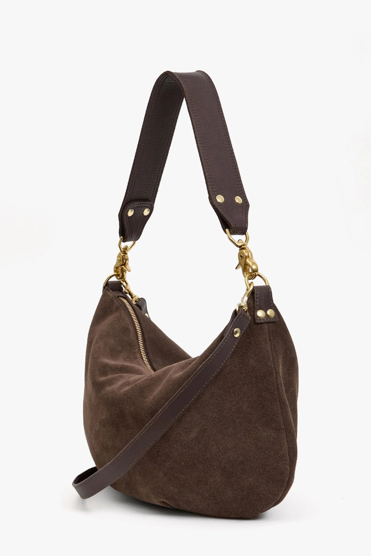 clare v. moyen messenger chocolate suede