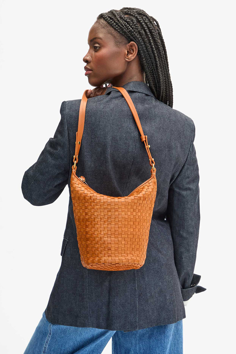 clare v. petite jeanne natural woven checker