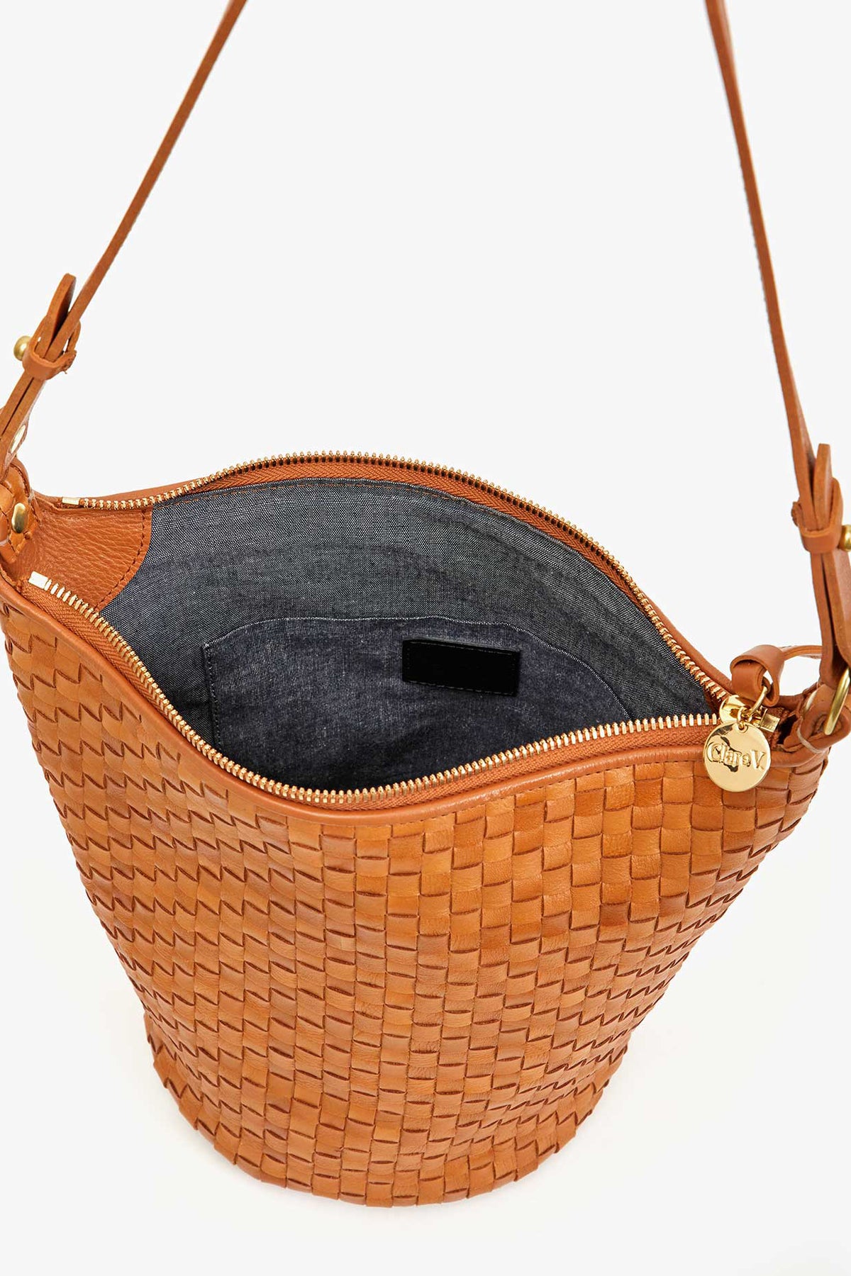 clare v. petite jeanne natural woven checker