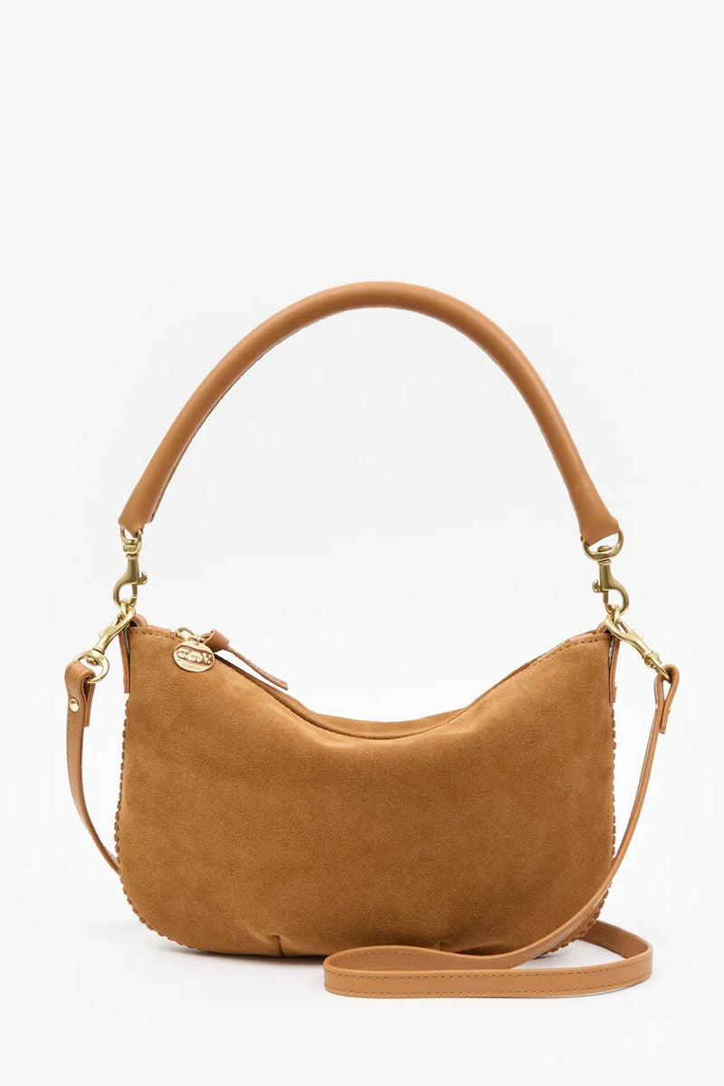 clare v. petit moyen caramel suede with whipstitch 