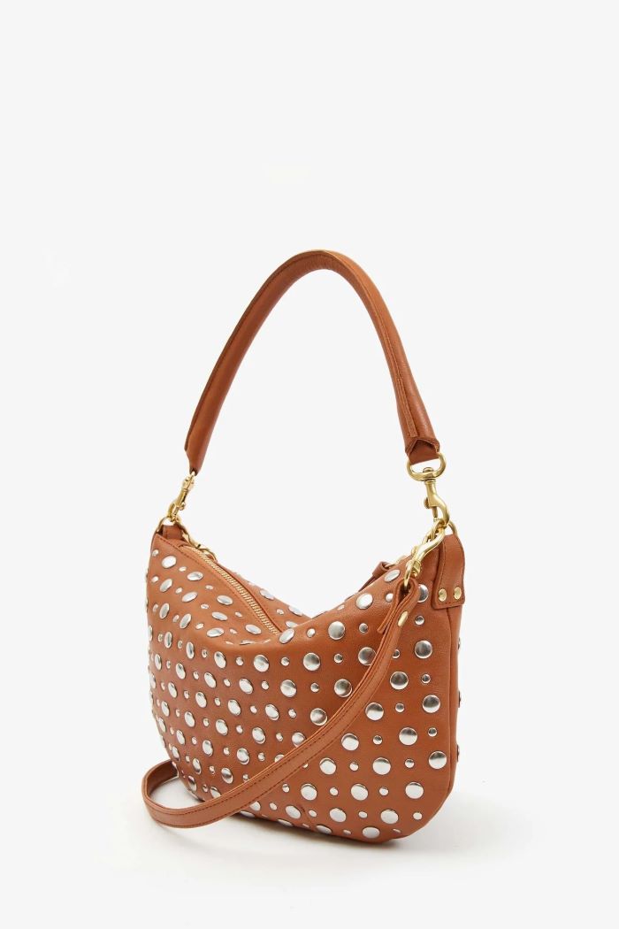 clare v. petit moyen messenger cuoio with studs