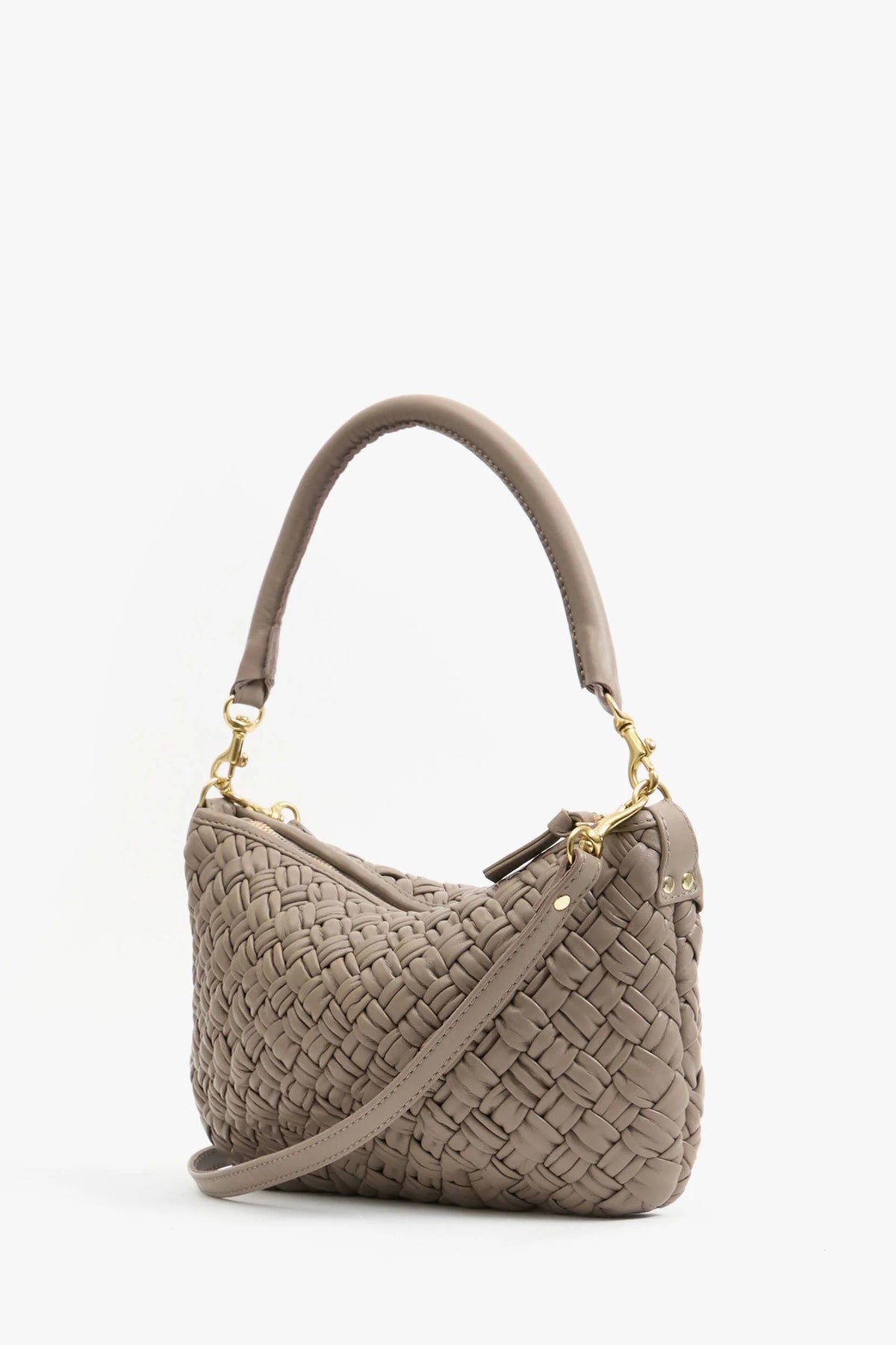 clare v. petit moyen dove grey puffy woven