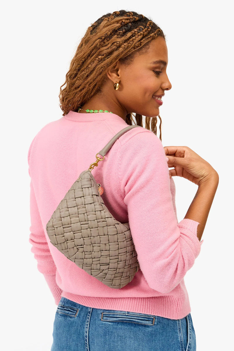 clare v. petit moyen dove grey puffy woven