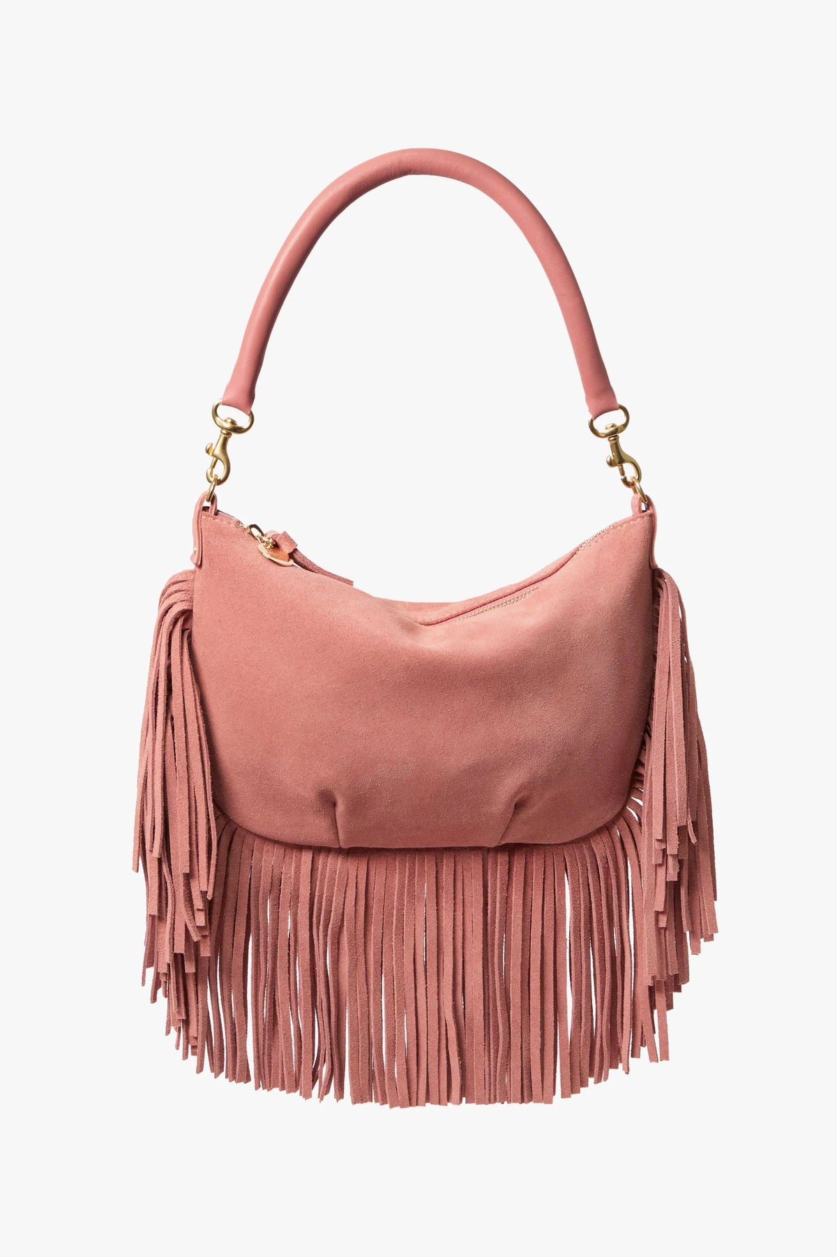clare v. petit moyen rose clay suede with fringe
