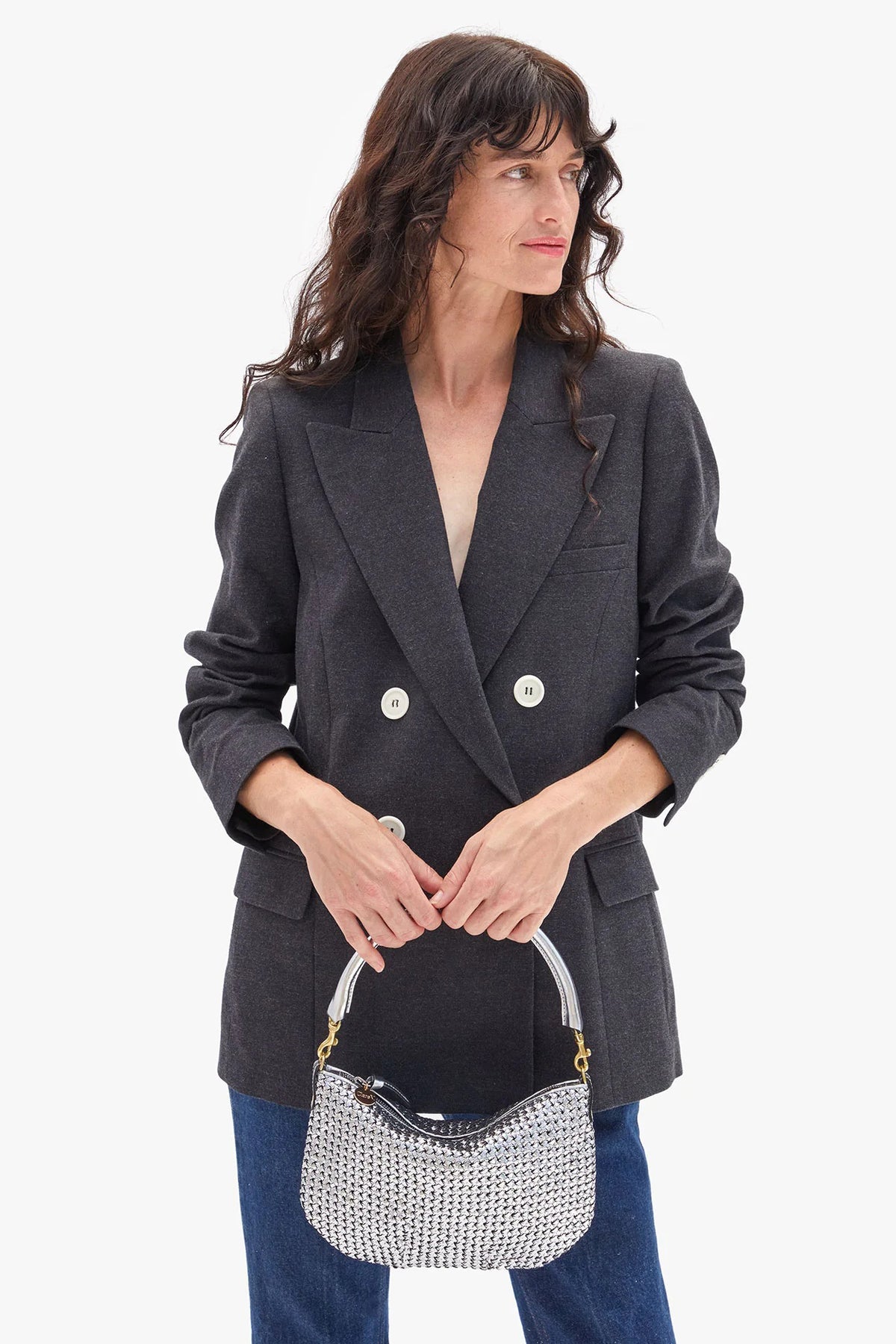 clare v. petit moyen silver woven etoile