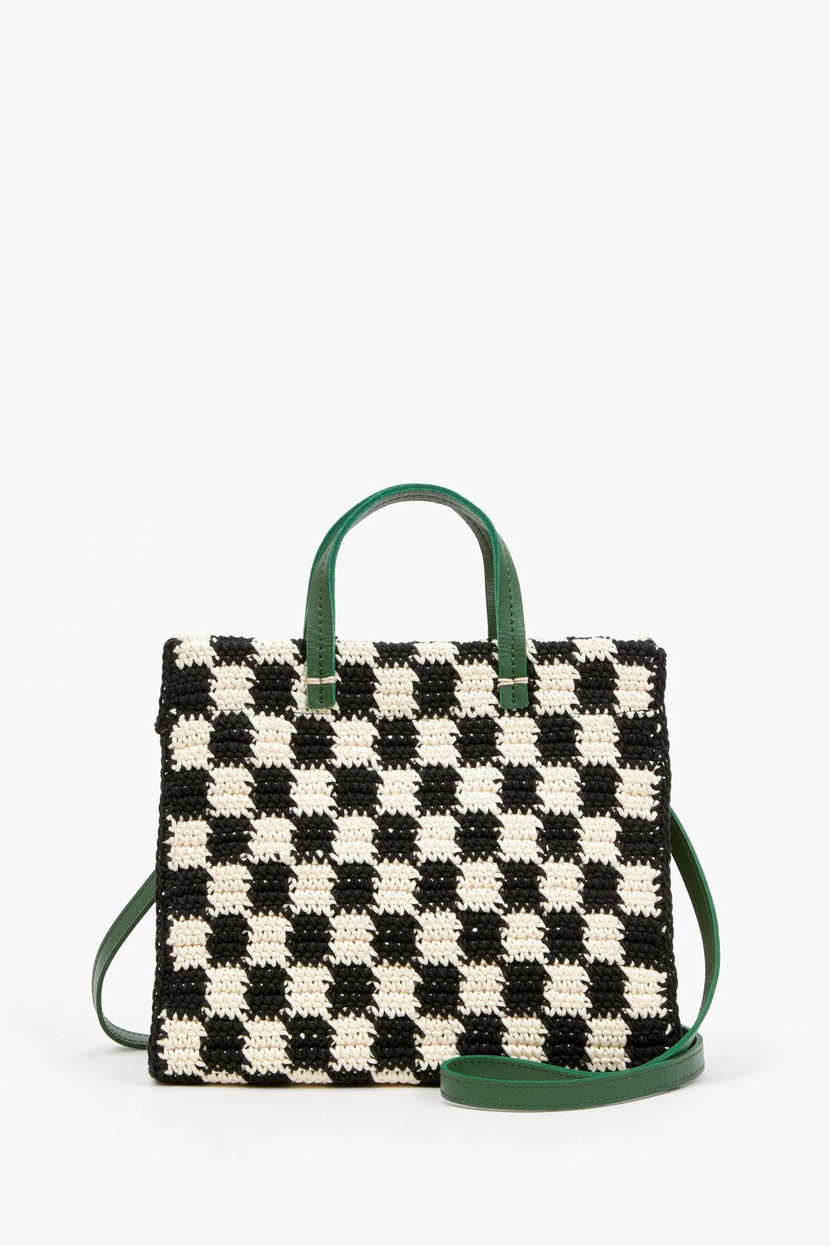 clare v. petit summer simple tote black cream checker