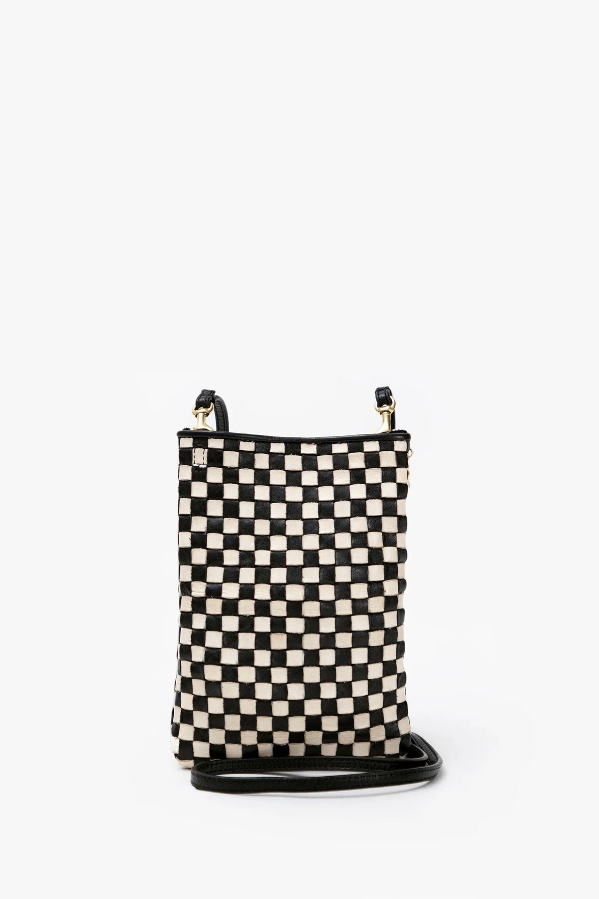 clare v. poche black and cream woven checker