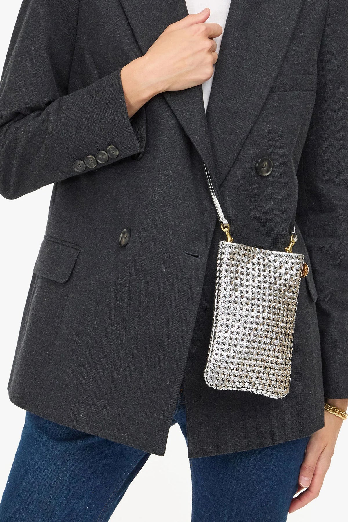 clare v. poche silver woven etoile 