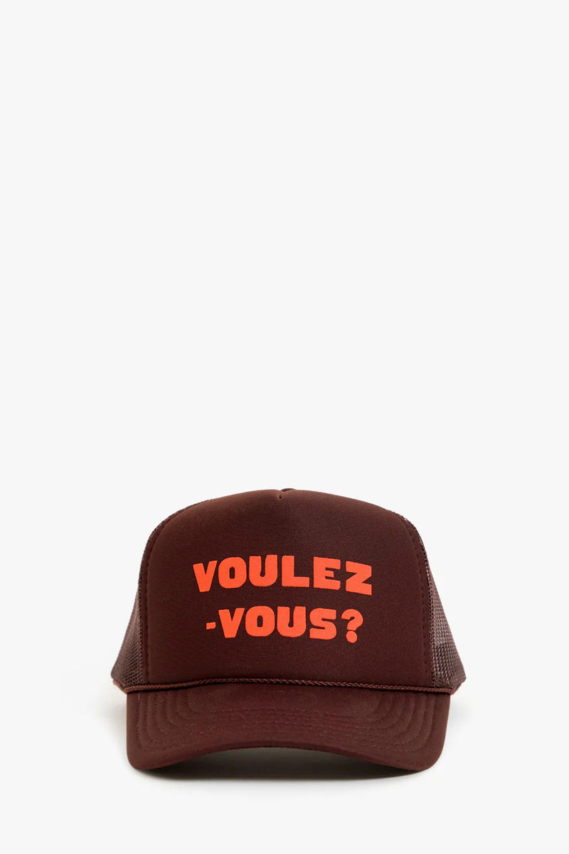clare v. trucker hat chocolate orange voulez vous