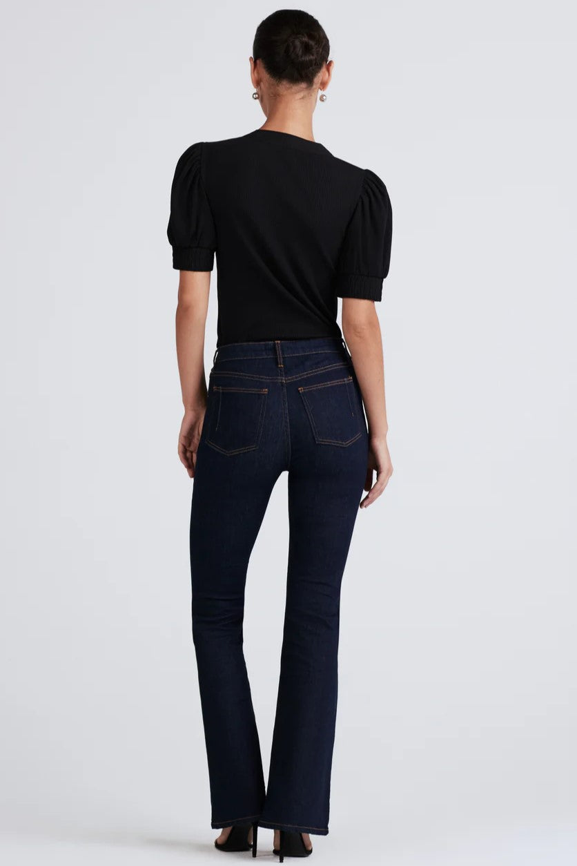 derek lam 10 crosby heather puff sleeve tee black 