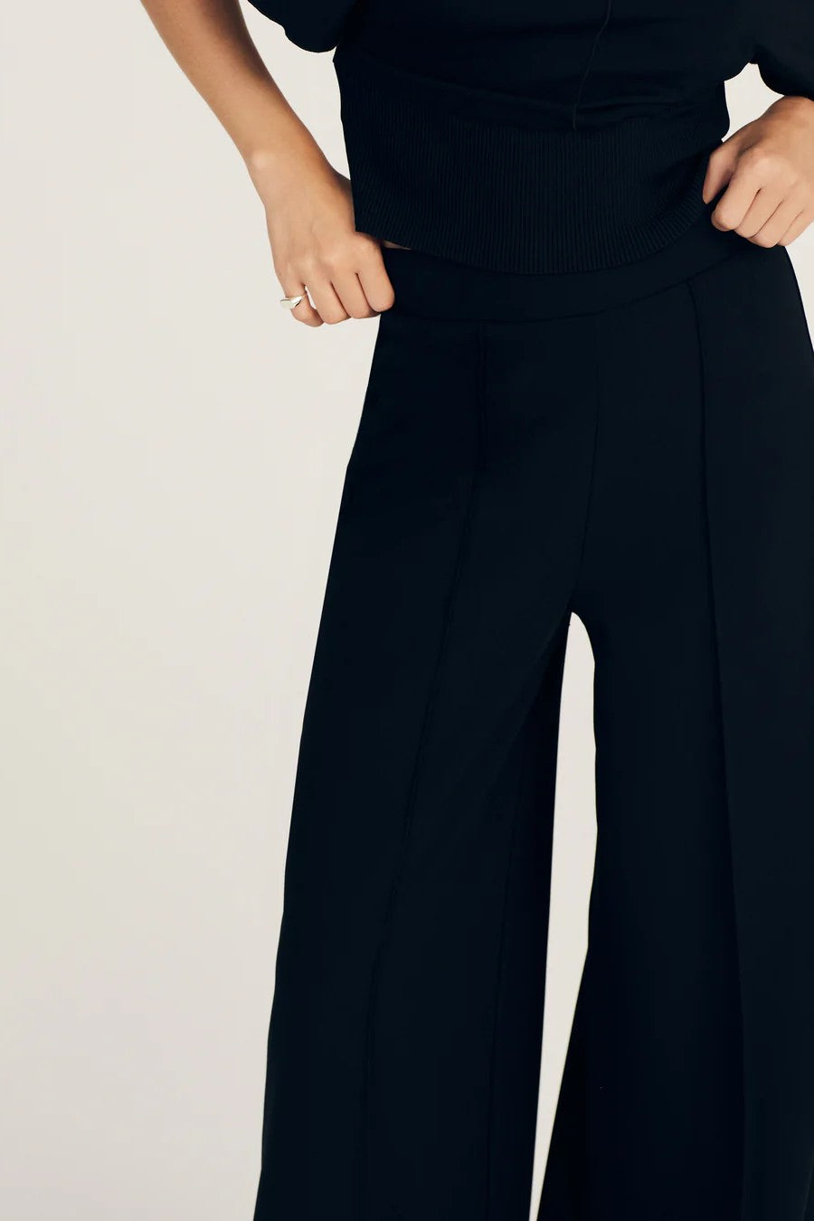 derek lam 10 crosby tempest wide leg trouser black 