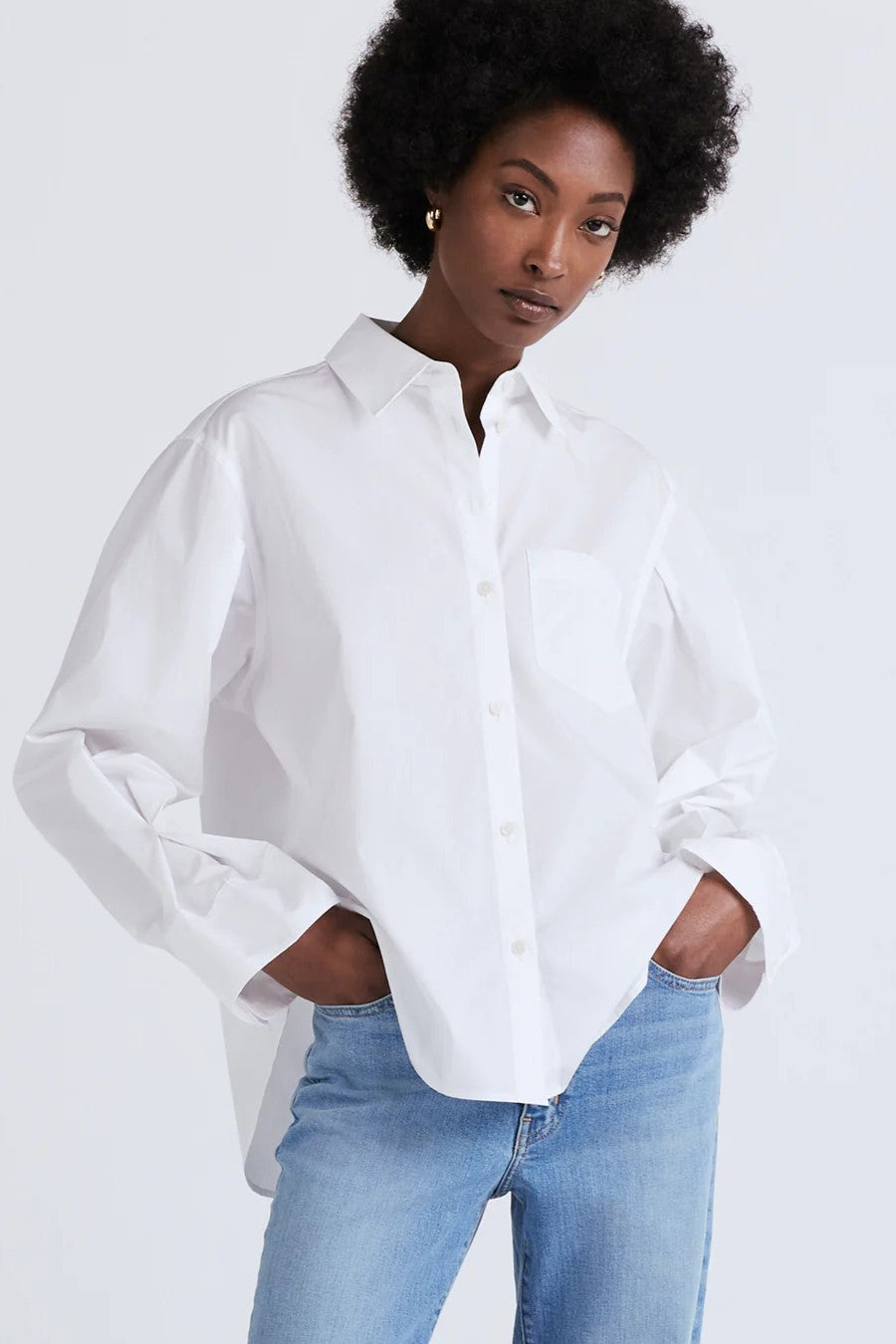 derek lam 10 crosby wesley shirt optic white 