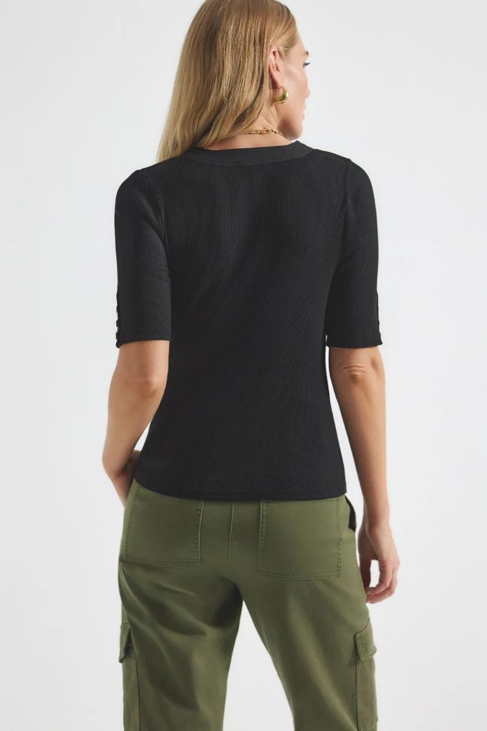 derek lam 10 crosby adrian mixed media tee black 