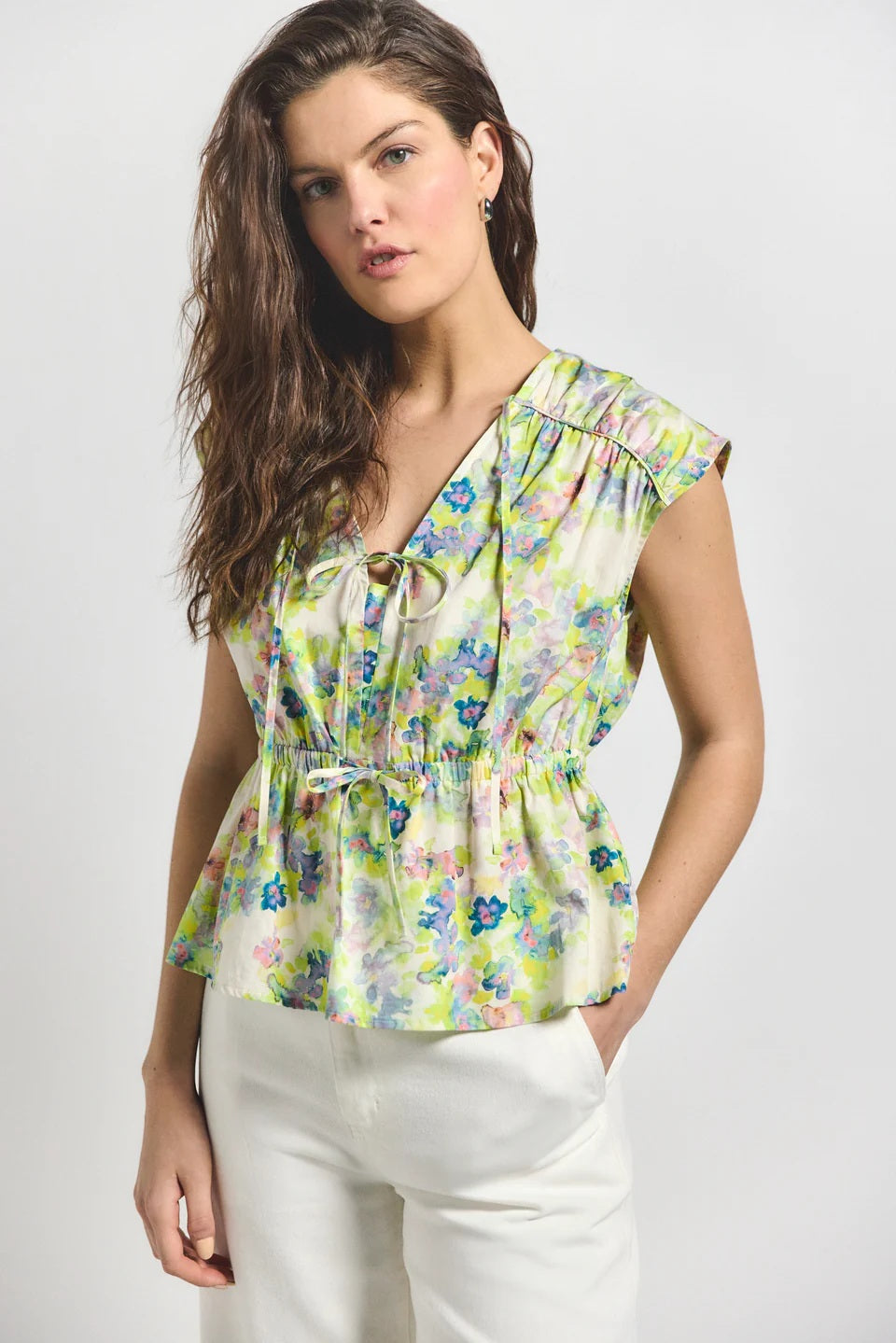 derek lam 10 crosby caroline top euphorbia multi