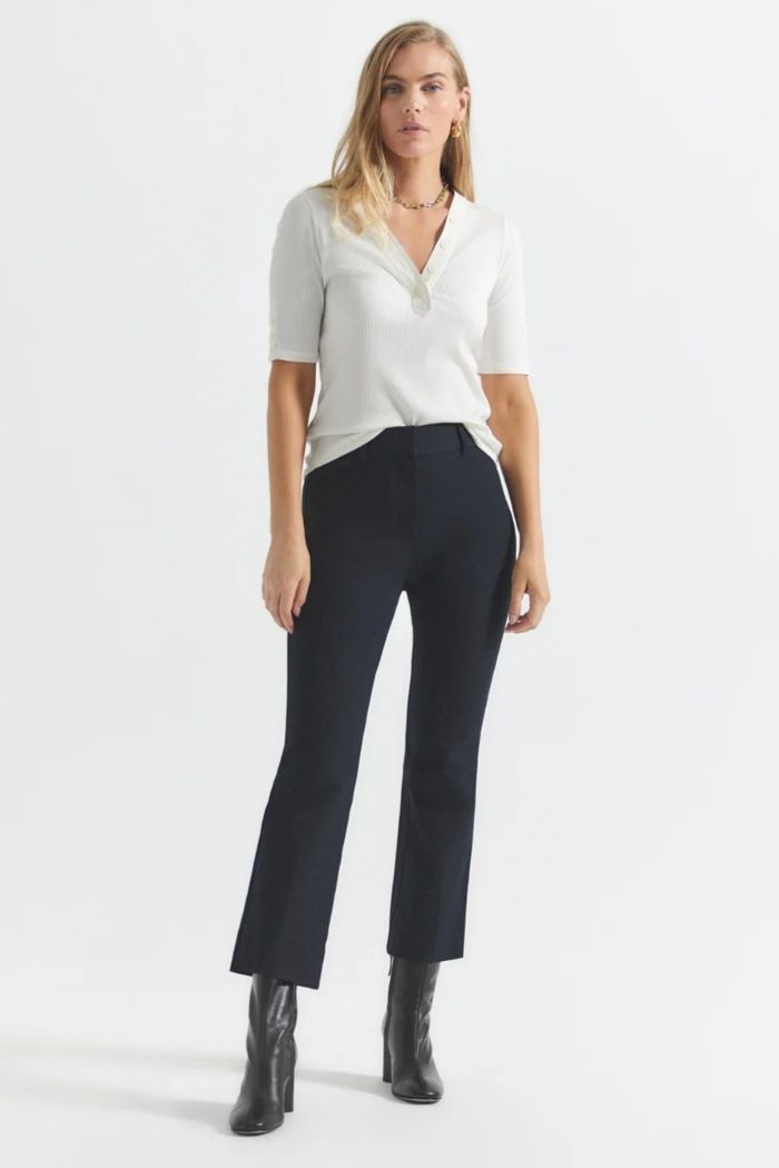 derek lam 10 crosby crop flare trouser midnight 